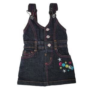Infant Dress Size 6-9 mos COOGI Embroidered Denim Bib Style Neon Accents